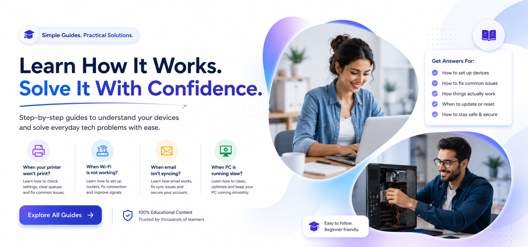 Driver learning and device guide banner